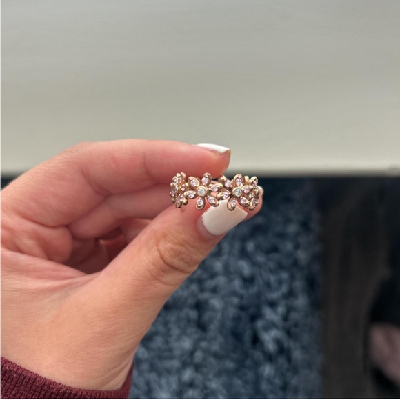 Pandora Jewelry - Pandora Pink and Gold Floral Ring